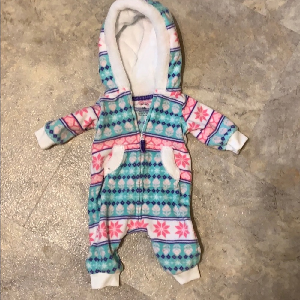 Newborn girls fleece one piece